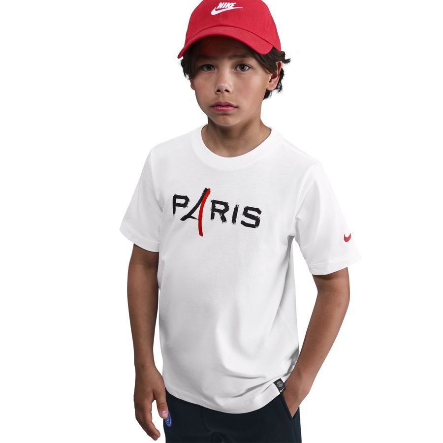 Paris Saint Germain T-Shirt Wordmark - White Kids-SoccerKits Hub | Buy Soccer Jerseys Online